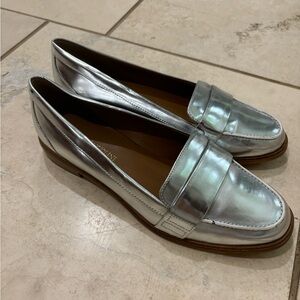 Enzo Angiolini Silver Loafers